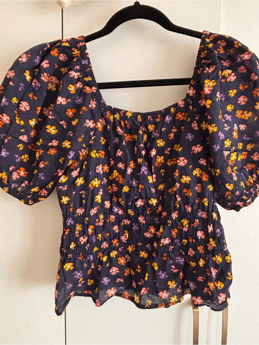 Madewell Aloha Floral Puff Sleeve Blouse SZ S